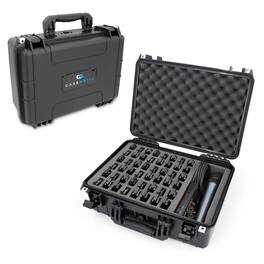 CASEMATIX - Harmonica Case Fits 48 Hohner, Fender Harmonicas – Waterproof Hard Shell Harmonica Organizer with Accessory Storage