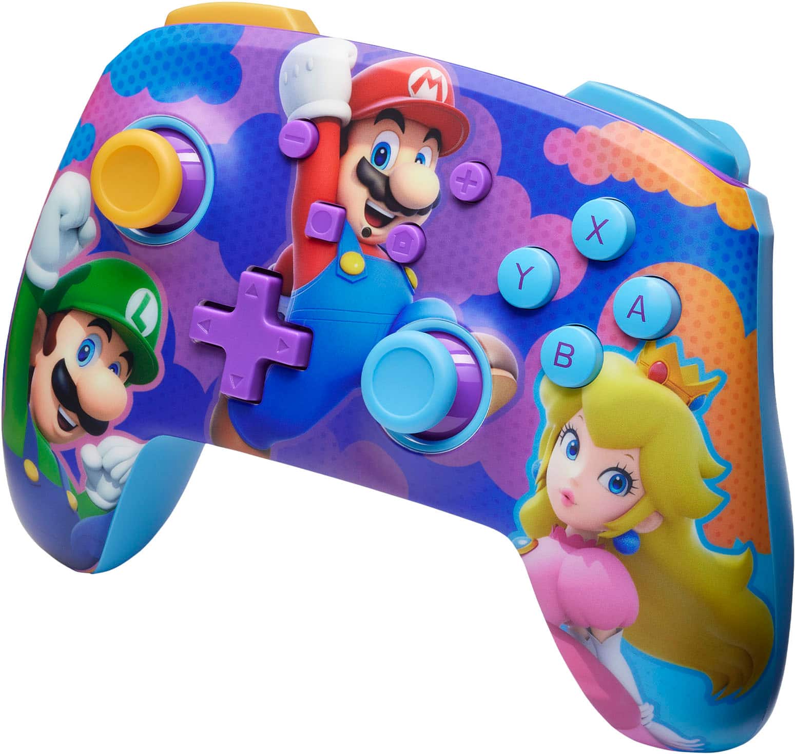 Left. PowerA - PowerA Enhanced Wireless Controller for Nintendo Switch - Color Splash Heroes - Color Splash Heroes.
