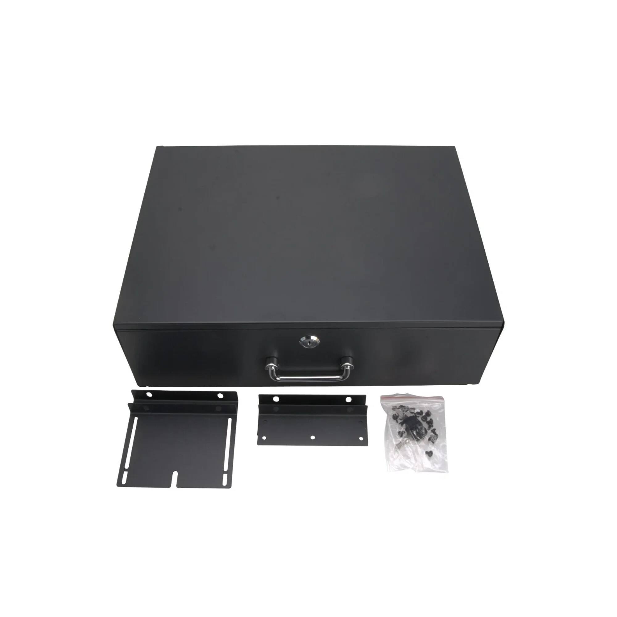 Front. Cables Direct Online - 3U Steel Server Cabinet Case - 19" Rack Mount Locking Storage Drawer for DJ/IT/AV Equipment - Black.