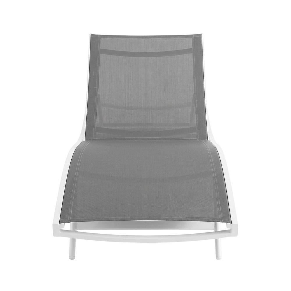Back. Outdoor Escape - Outdoor Patio Chaise Lounge Chair In Weather-Resistant Design For Outdoor Spaces - White.