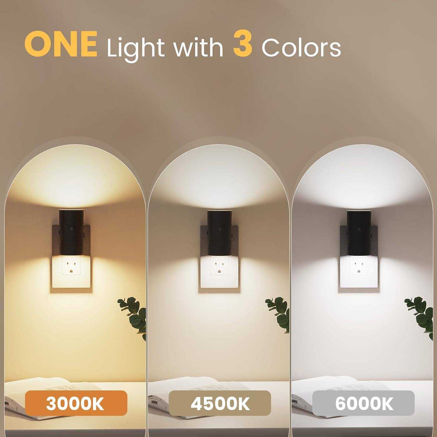 ONE Light with 3 Colors  
3000K 4500K 6000K