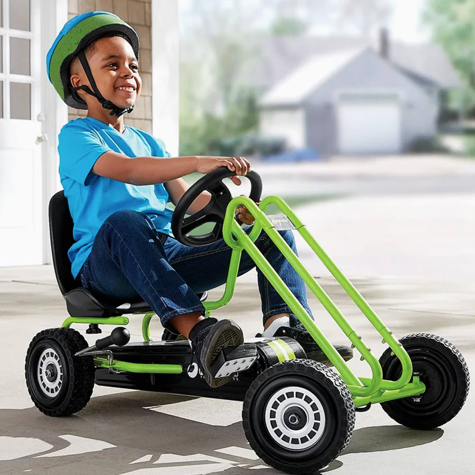 Alt View 4. hauck - hauck Ergonomic Pedal Ride On Go Kart Toys for Boys and Girls Ages 4 to 8, Green - Race Green.