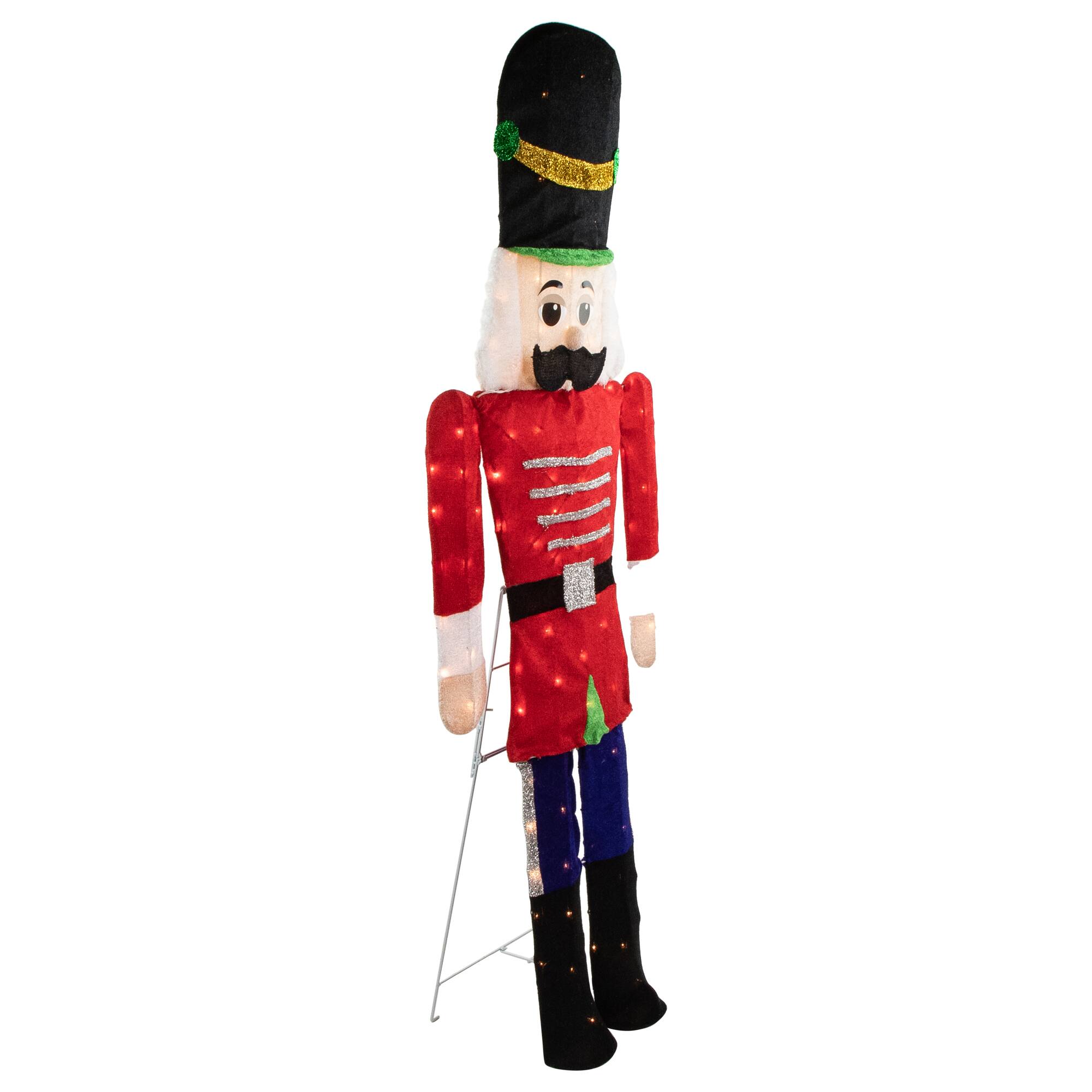 Alt View 4. Northlight - Lighted Toy Soldier Outdoor Christmas Decoration - 72" - Warm White - Red.