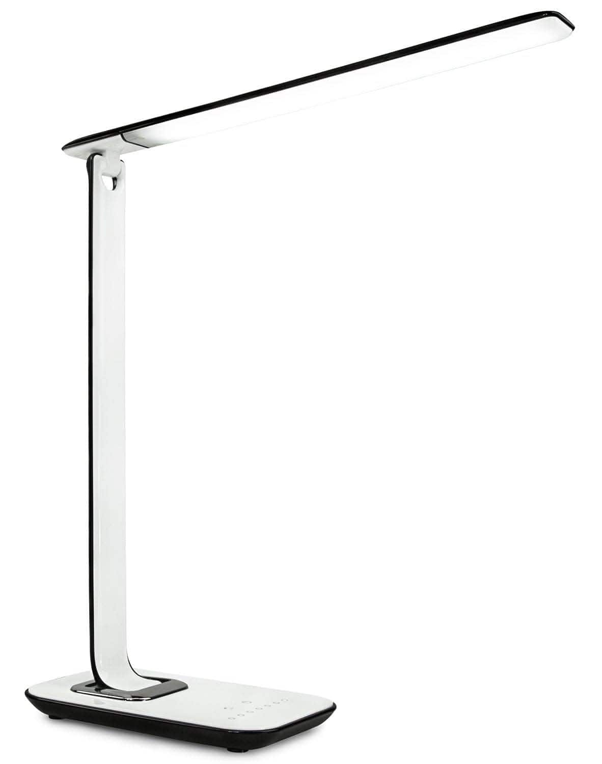 Front. Mount-It! - LED Desk Lamp with Adjustable Neck, 5 Light Modes, 7 Brightness Levels & USB Charging Port - Black.
