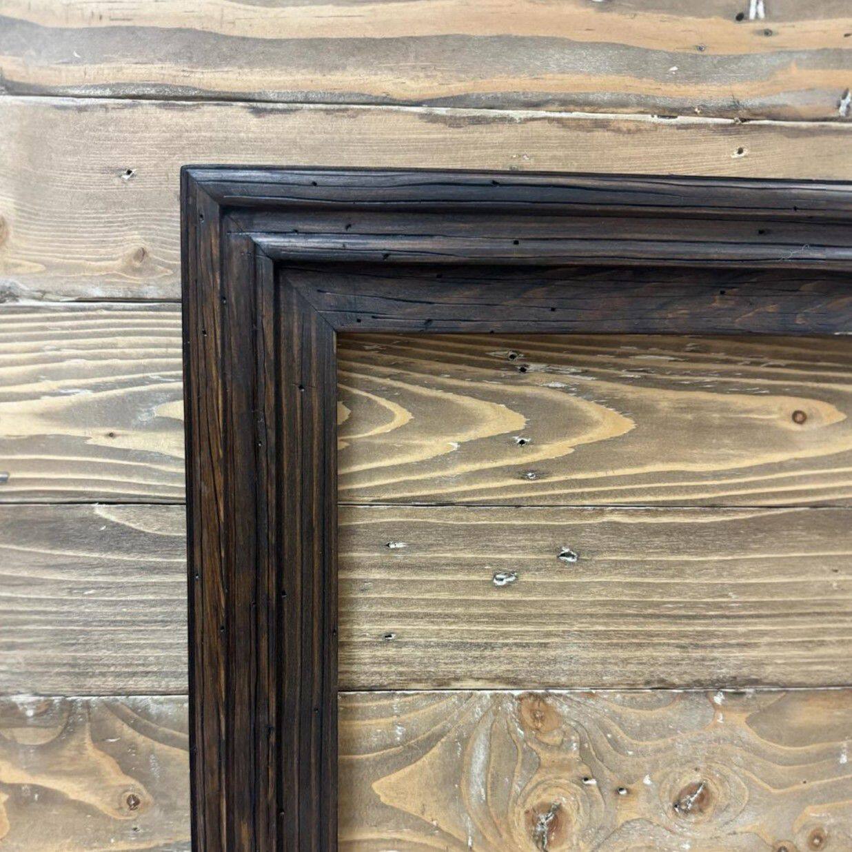 Back. LAREDO FRAME FACTORY - 65 inch Hisense Canvas TV Frame, Canvas TV by Hisense - RUSTIC DARK WOOD.