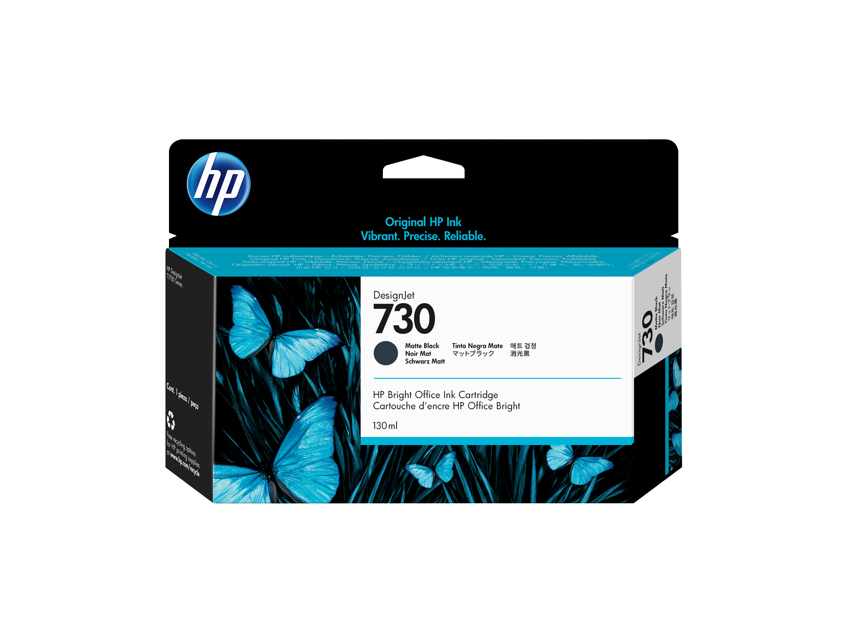 HP - 730 130-ml Matte Black DesignJet Ink Cartridge, P2V65A