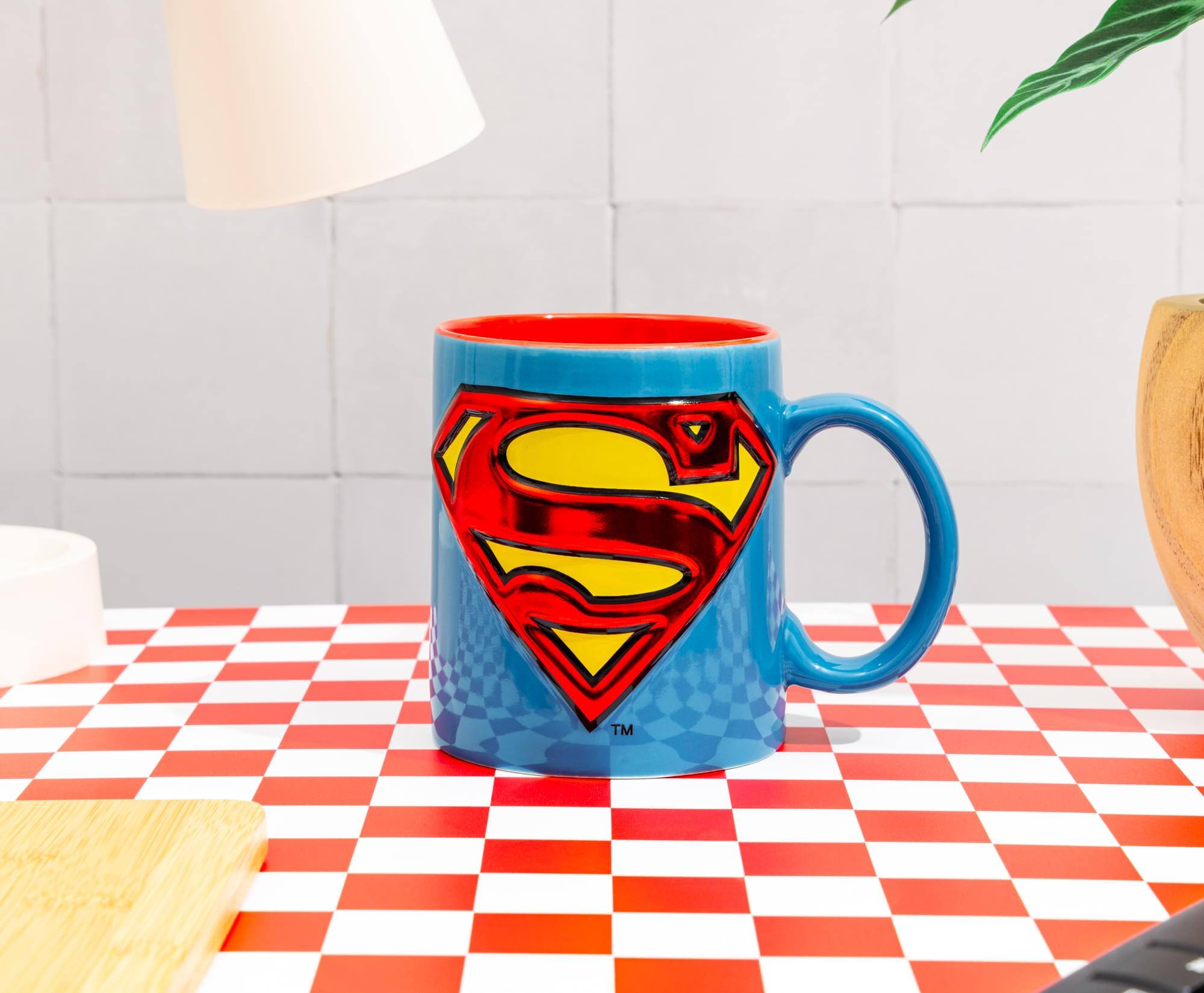 Alt View 3. Silver Buffalo - DC Comics Superman Logo Embossed Foil 20-Ounce Ceramic Mug - Blue.