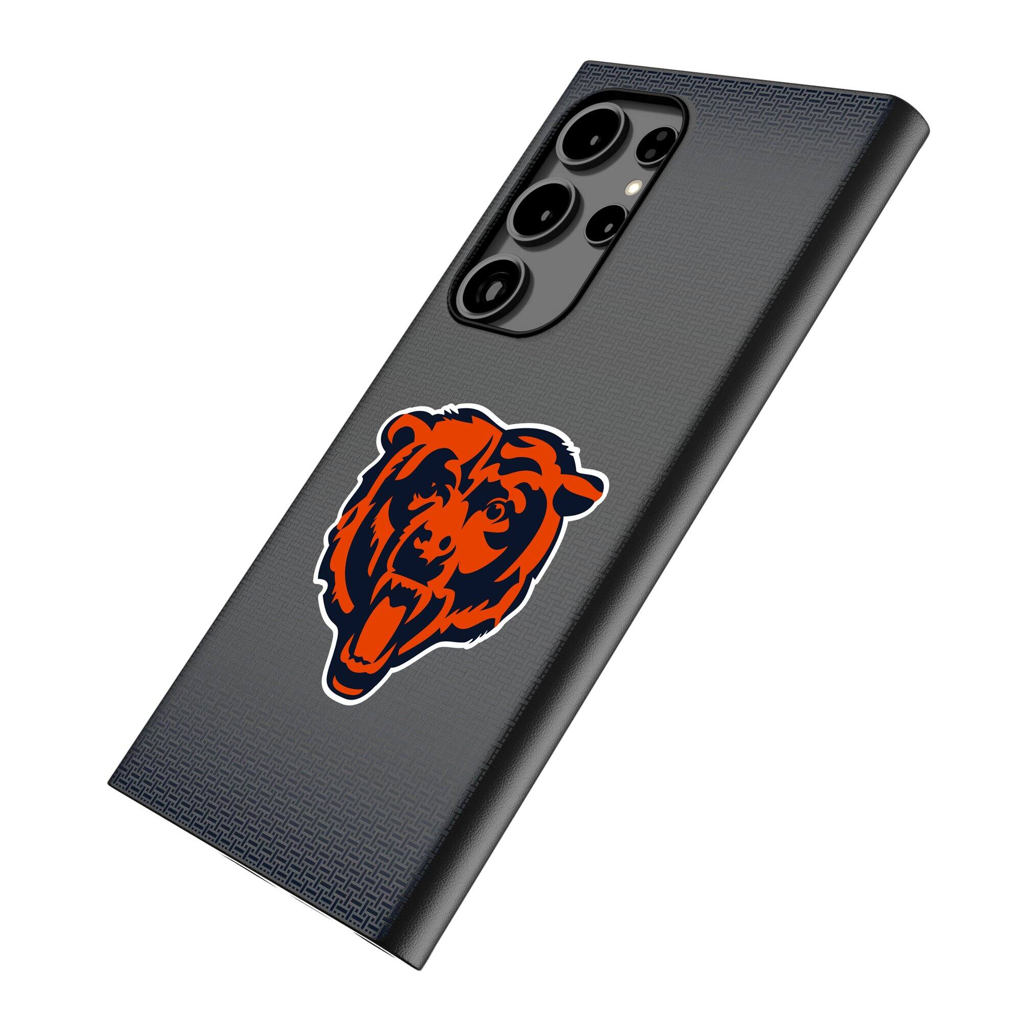 Alt View 1. Keyscaper - Chicago Bears Linen Galaxy Magnetic Bump Case - S25 - Black.