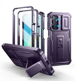Dexnor - Case for Samsung Galaxy A16-5G with 2 Front Frame, Magnetic Slide Camera, Screen Protector Cover Heavy Duty Shockproof - Phantom Purple