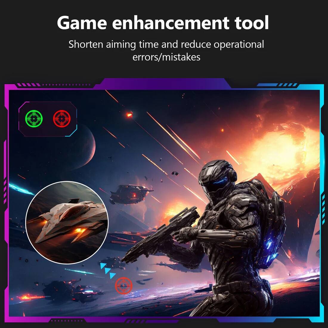Game enhancement tool  
Shorten aiming time and reduce operational errors/mistakes