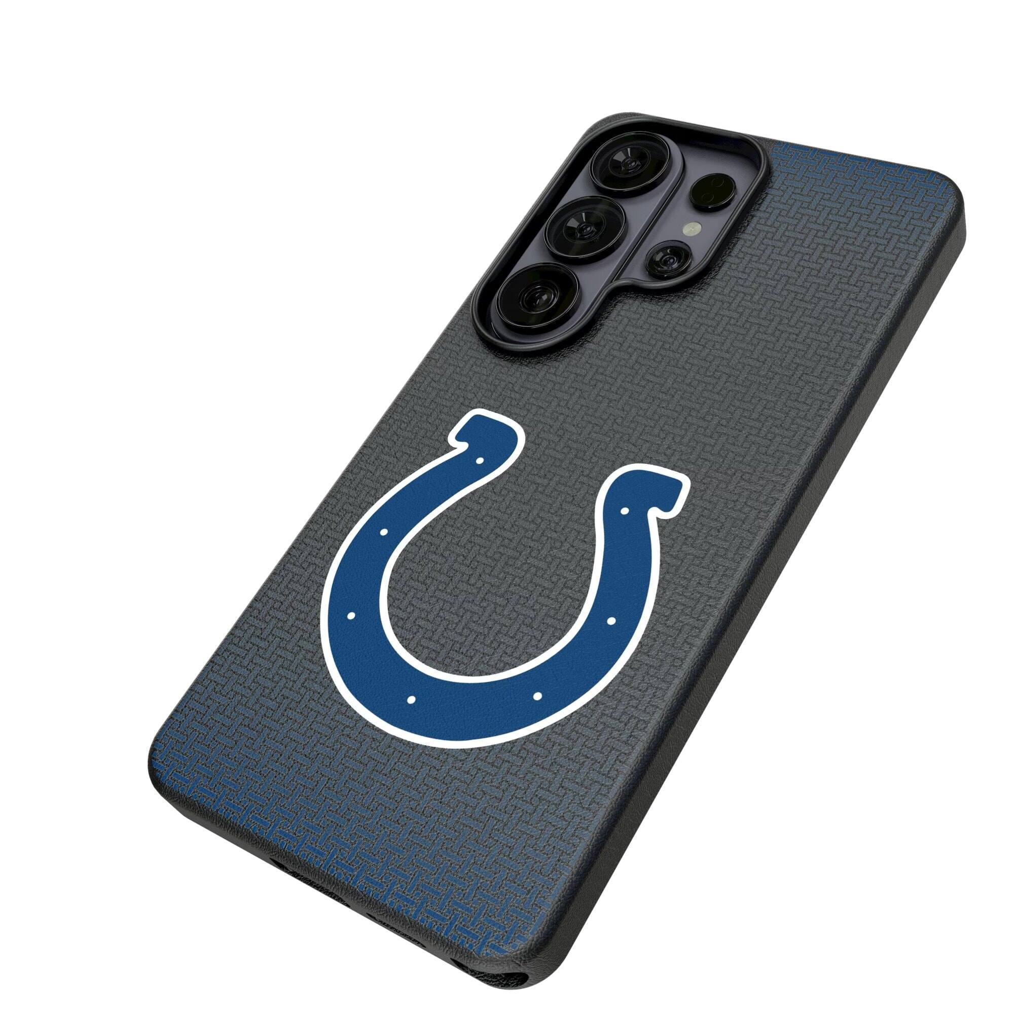 Alt View 1. Keyscaper - Indianapolis Colts Linen Galaxy Magnetic Bump Case - S24 Ultra - Black.