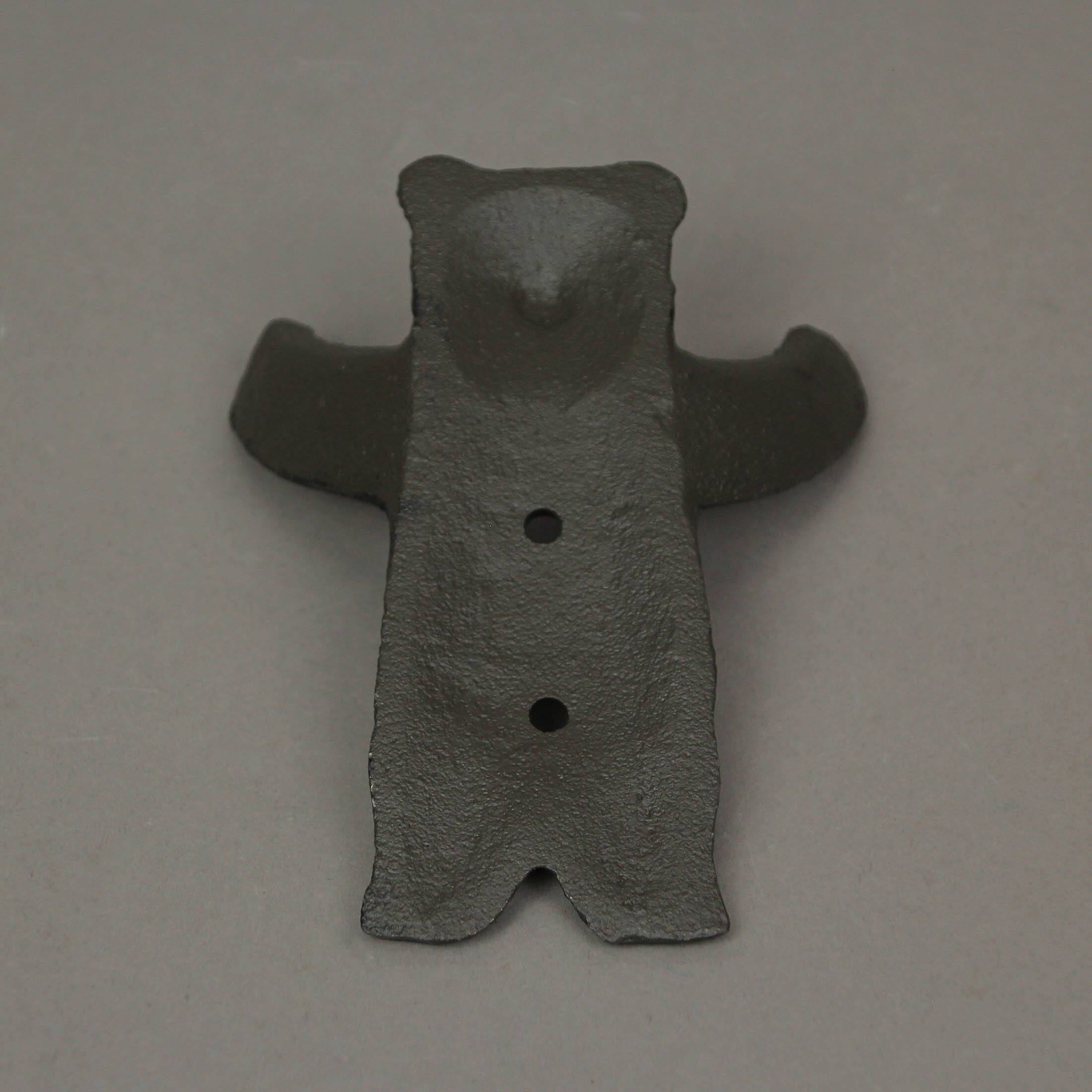 Alt View 2. J.D. Yeatts - Set of 4 Cast Iron Bear Hug Wall Hook Decorative Coat Rack Towel Holder Decor - Brown.