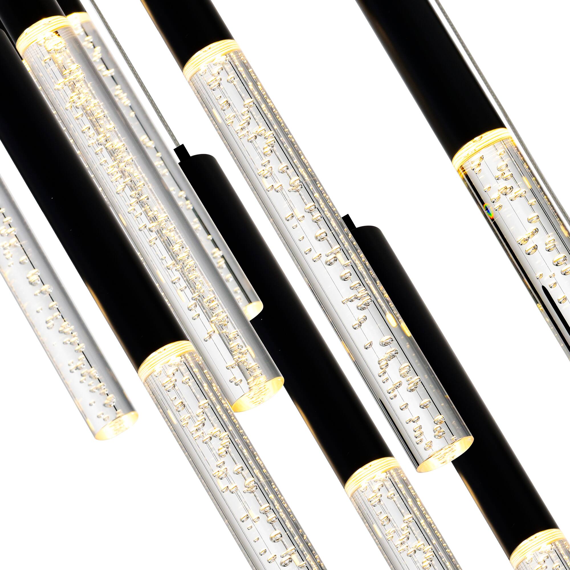 Back. CWI Lighting - Dragonswatch LED Integrated Chandelier with Black Finish - Black.