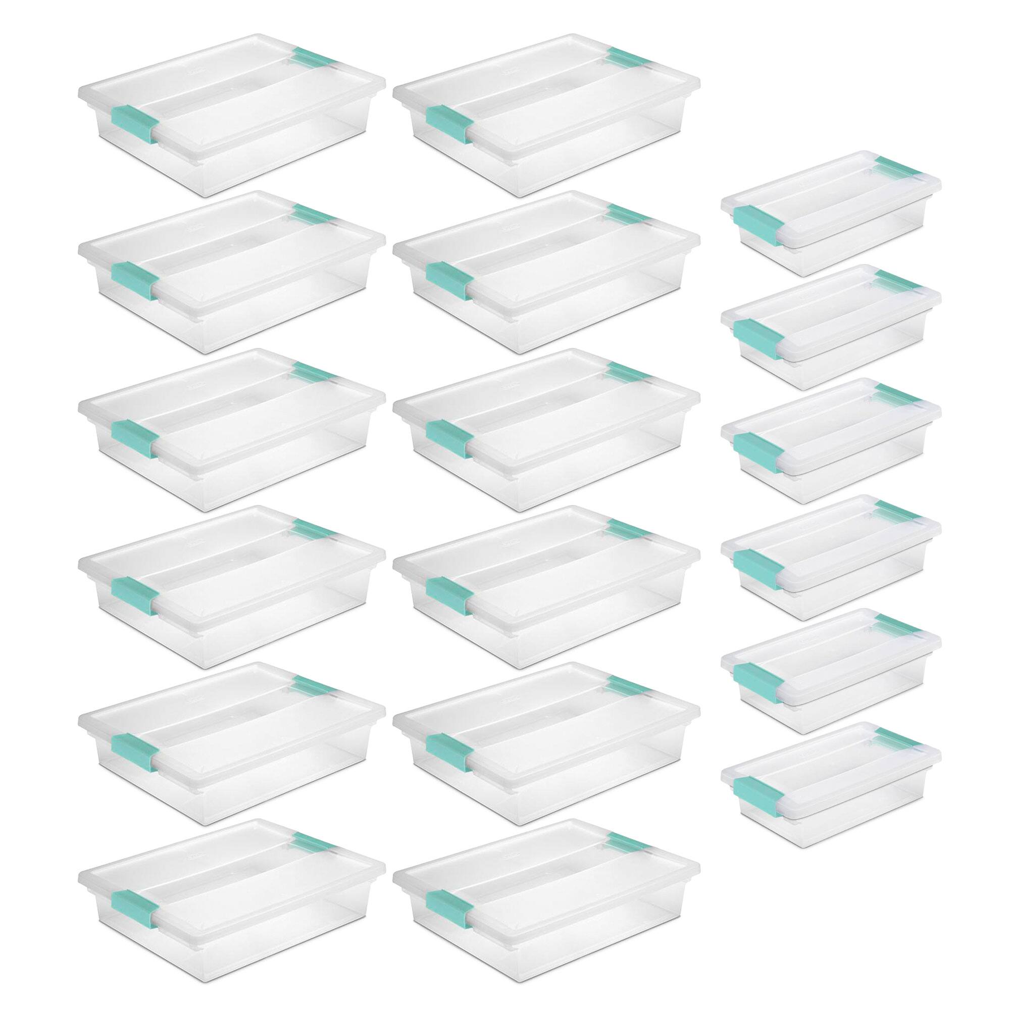 Front. Sterilite - Sterilite Large Clip Storage Box, 12 Pack, and Small Clip Storage Box, 6 Pack.