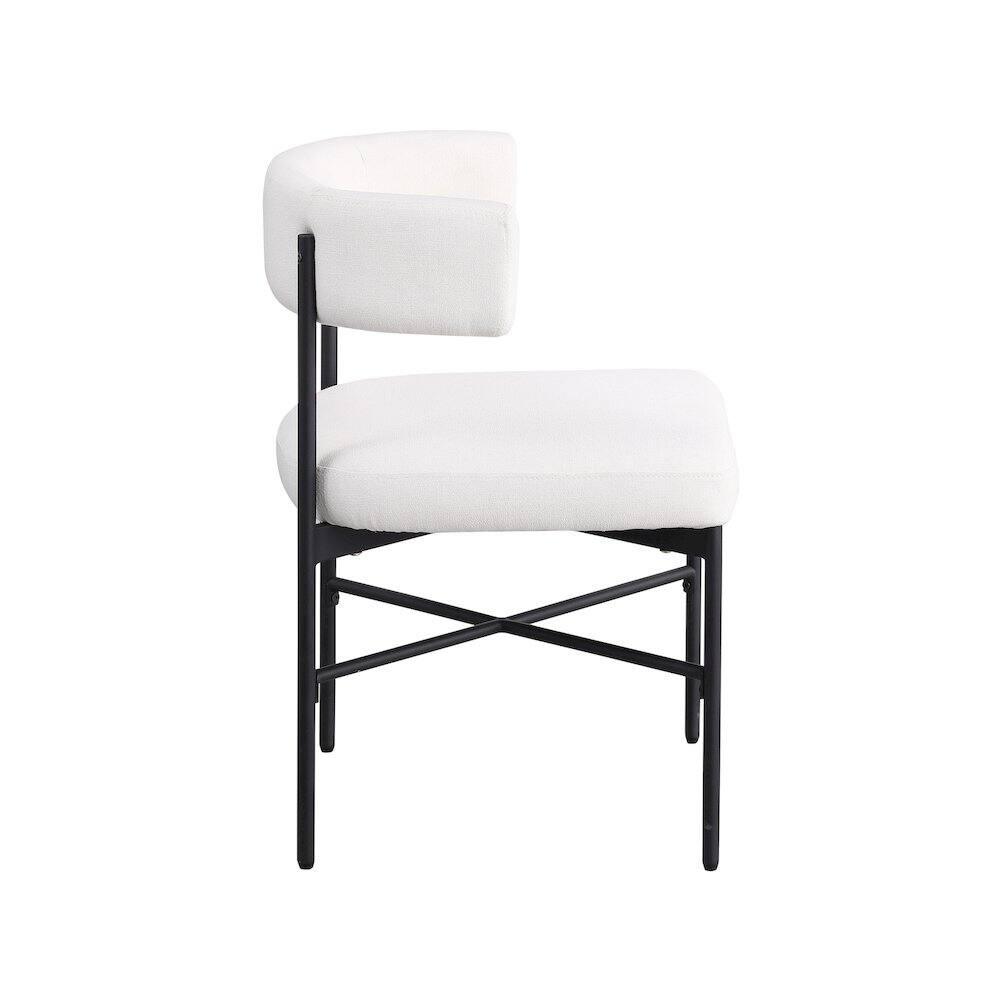 Alt View 3. Meridian Furniture - Rivage Cream Durable Linen Textured Fabric Dining Chair, Set of 2 - Beige.