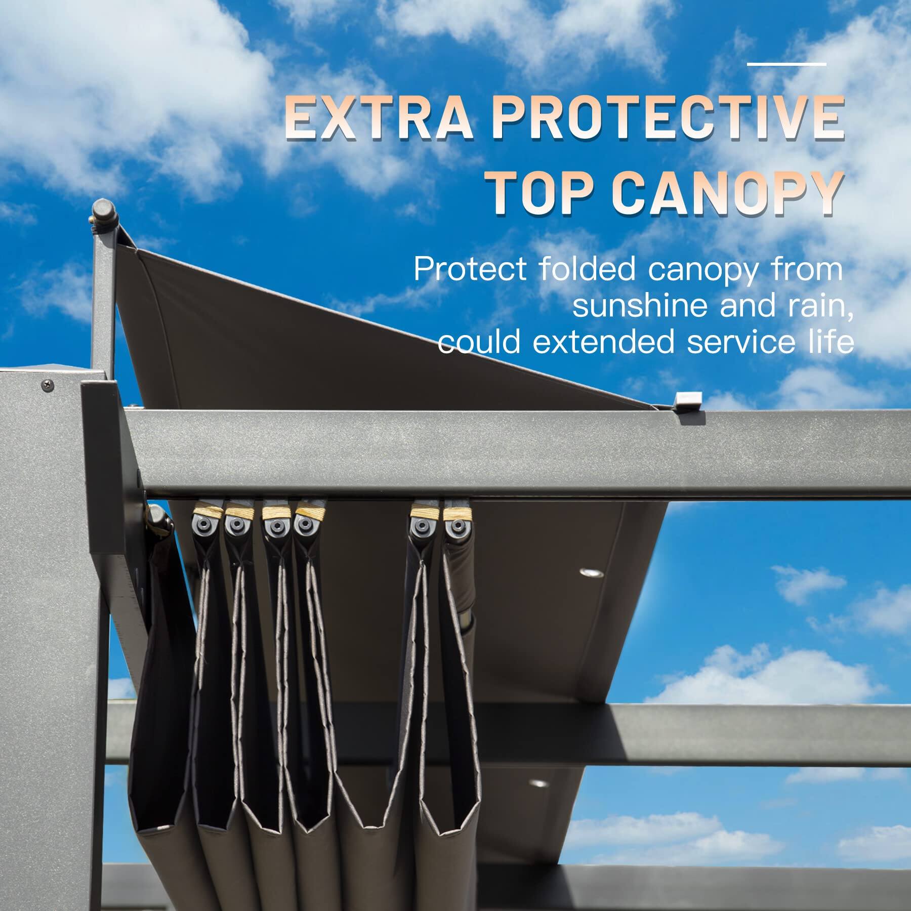 EXTRA PROTECTIVE TOP CANOPY

Protect folded canopy from sunshine and rain, could extended service life