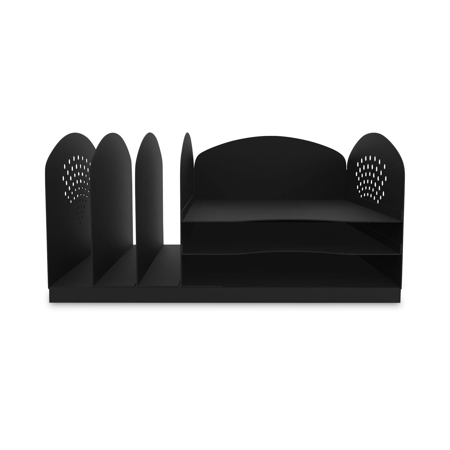 Back. Safco - Safco 3 & 3 Combination Rack Desktop Organizers 6 Compartment 3 Divider 3 Tier 8.25 x 16.25 x 11.25 Desktop Black Steel - Black.