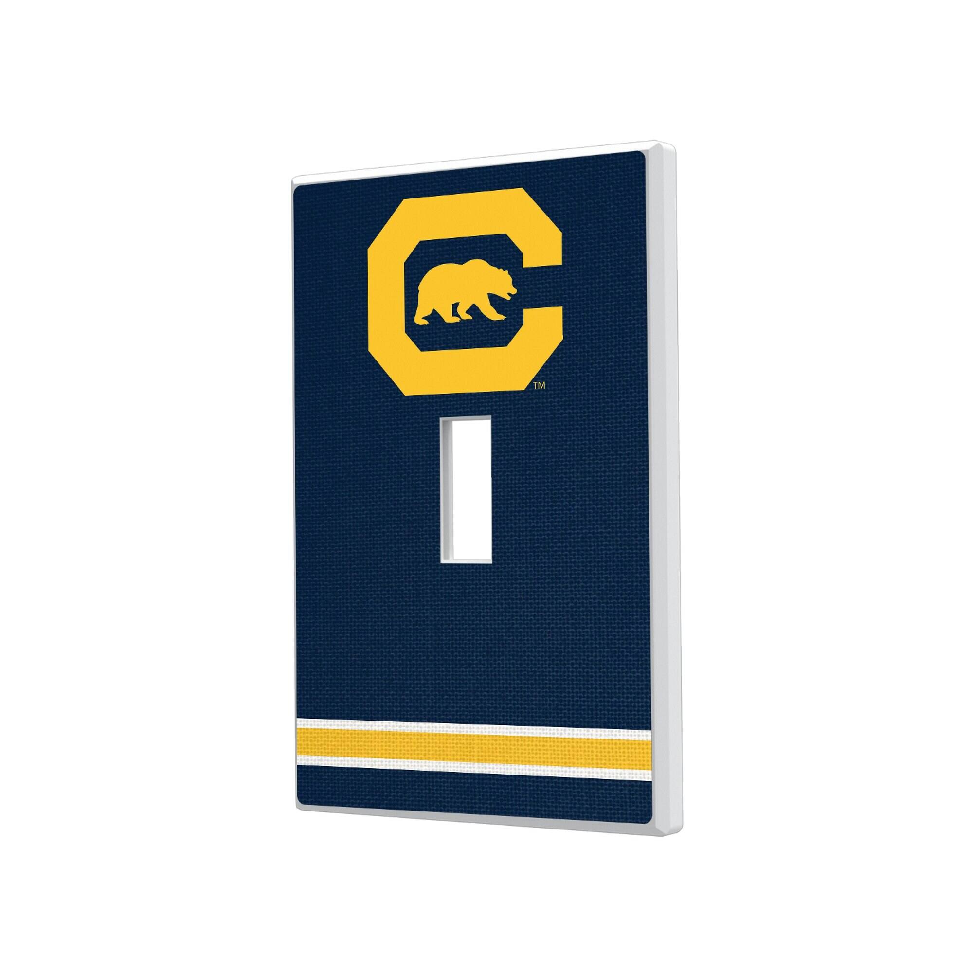 Keyscaper - Cal Bears Stripe Design Single Toggle Lightswitch Plate - Multicolor