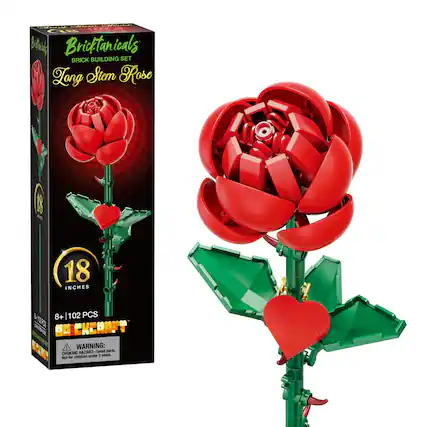 Bricktanicals Brick Building Set Long Stem Rose 18 Inches 8+ | 102 PCS
WARNING: HAZARD - Small parts. CHOKING HAZARD - Not for children under 3 years.