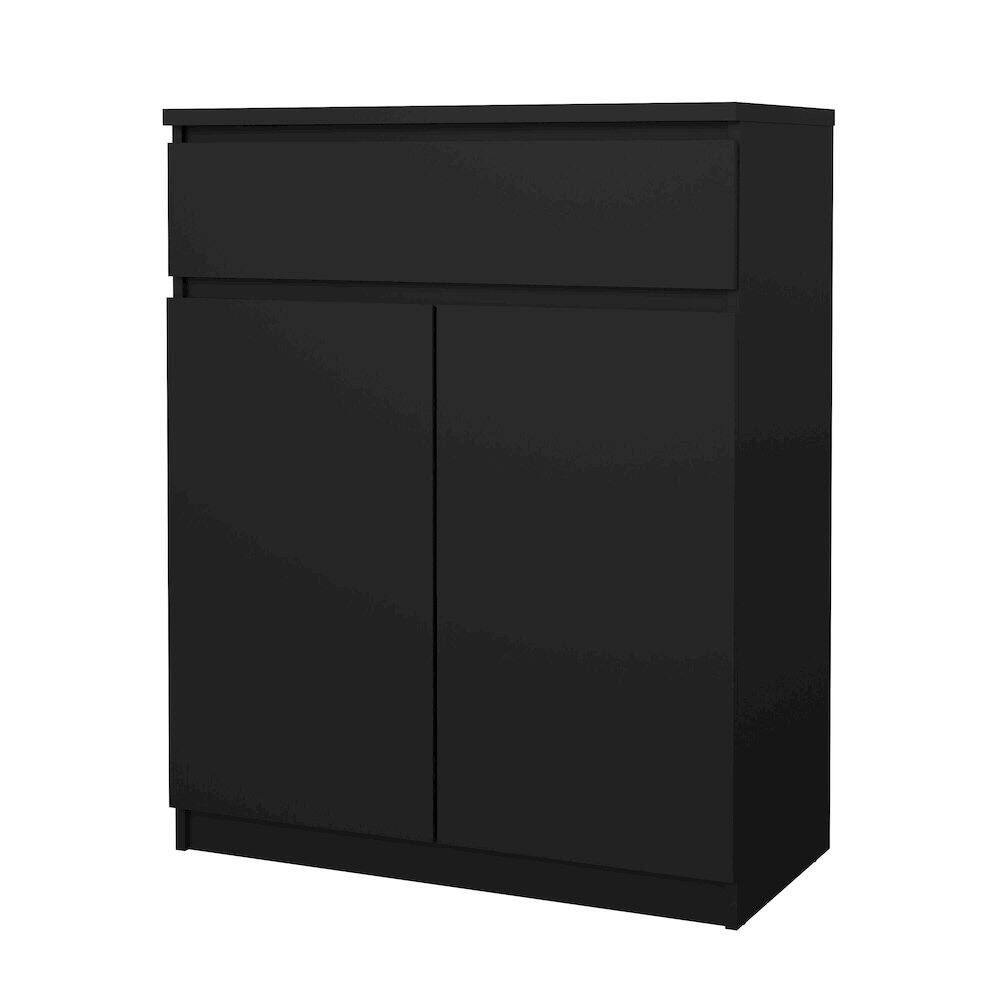 Front. Tvilum - Scottsdale 1 Drawer, 2 Door Sideboard Matte - Black.