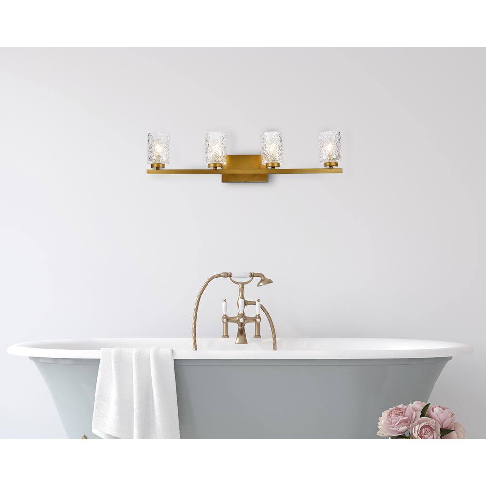 Living District - Cassie 4 lights bath sconce in brass with clear shade - Brass And Clear Shade price history on PriceWatchPro