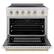 Angle. ZLINE - 36 in. Wide 5 Elements Autograph 5.2 cu. ft. Paramount Freestanding Induction Range with Bronze Accents with White Door - Matte White.