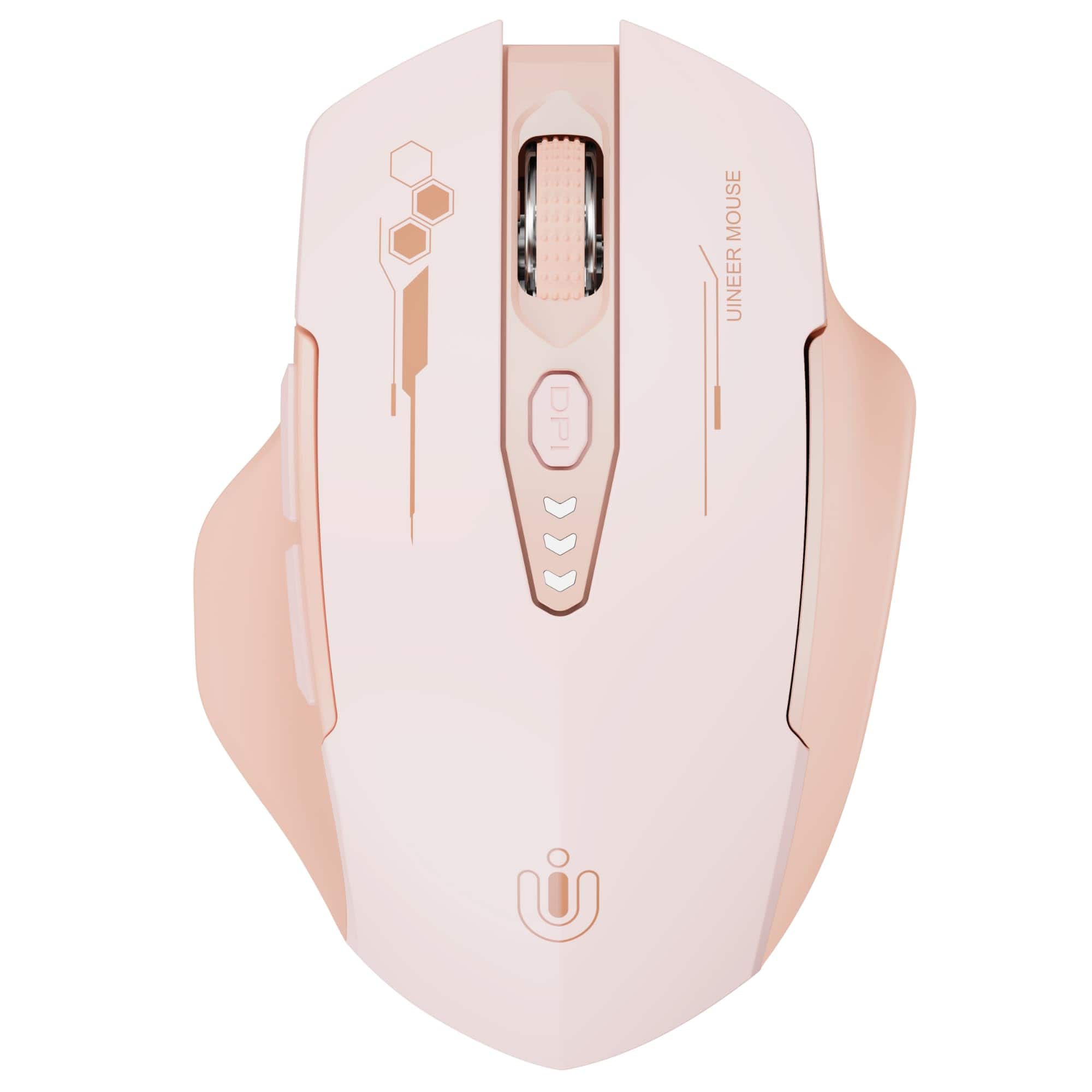 Cozy Serene - Wireless Mouse Rechargeable Black [upgraded] (bt 5.0/4.0+2.4g Hz) Computer With Visible - Wireless - Pink