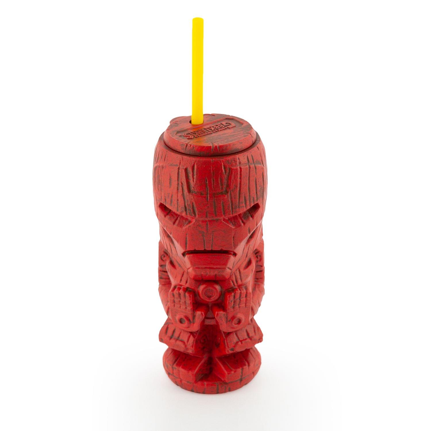 Alt View 1. Marvel - Geeki Tikis Marvel Iron Man Tumbler | Tiki Style Plastic Cup | Holds 22 Ounces - Red.