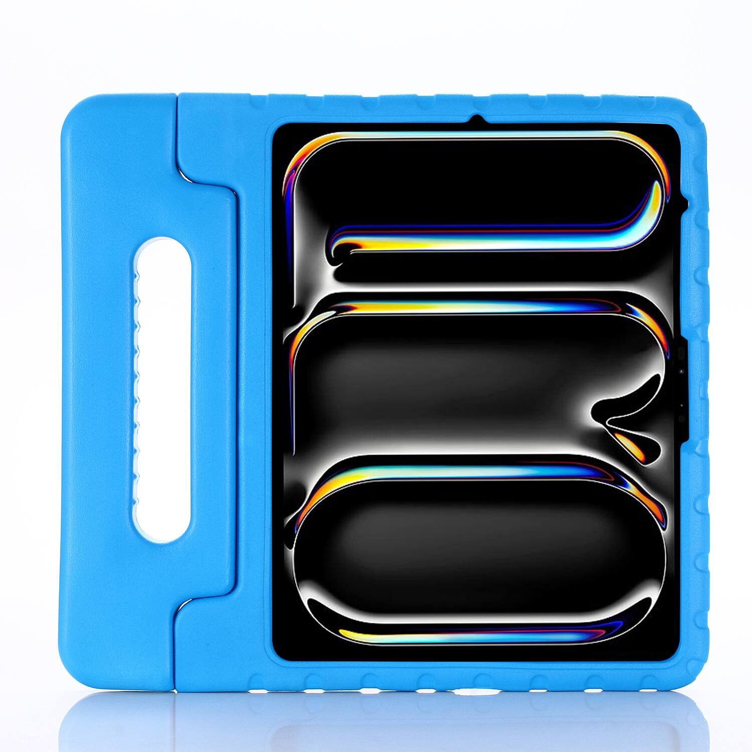 Angle. UUCOVER - Kid-Friendly Case for Apple iPad Air 13-inch M4 M3 M2 2026/25025/2024 Tablet Protective Cover with Handle and Kickstand - Blue.