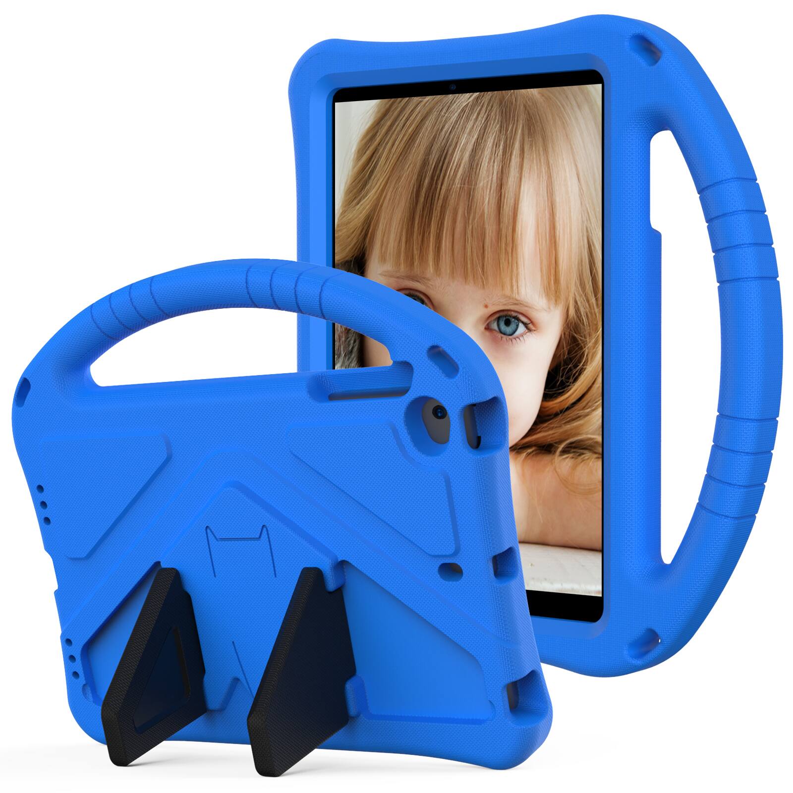 Alt View 1. Dteck - Rugged EVA Case for iPad Mini 5/4/3/2/1 (7.9"), Shockproof Kickstand Handle Protective Lightweight Cover - Blue.