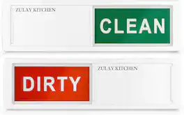 Zulay Kitchen - Dishwasher Clean Dirty Magnet - Strong Magnet for Stainless Steel & Other Magnetic Surfaces - White