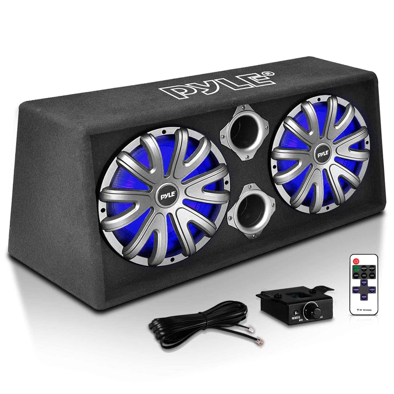Pyle - 8'' Dual Bass Subwoofer Box System - Black