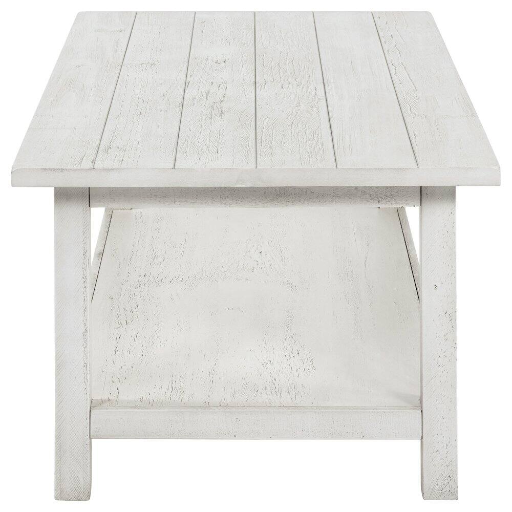 Alt View 4. Coaster Co. of America - Payne Wood Coffee Table with Shelf White - White.