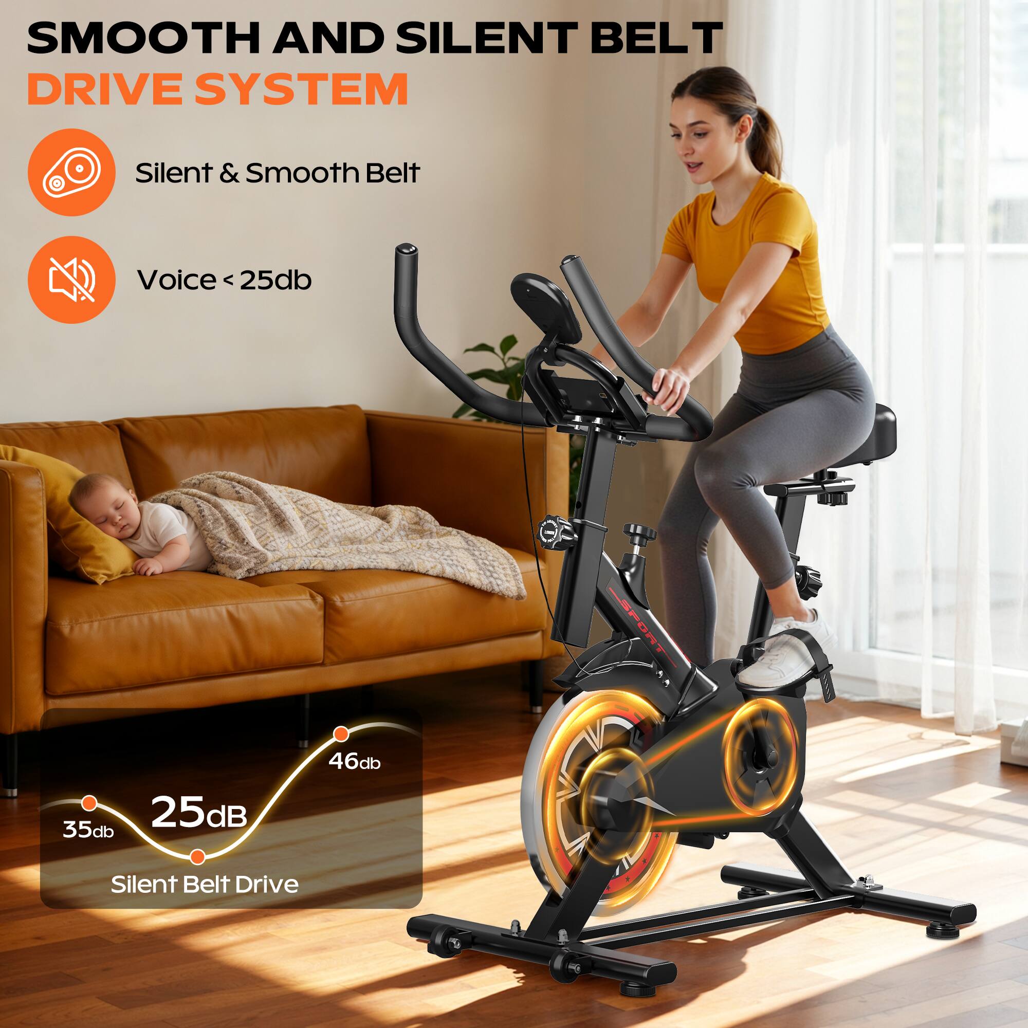 SMOOTH AND SILENT BELT DRIVE SYSTEM

- Silent & Smooth Belt
- Voice < 25db

Silent Belt Drive

25dB
35dB
46dB