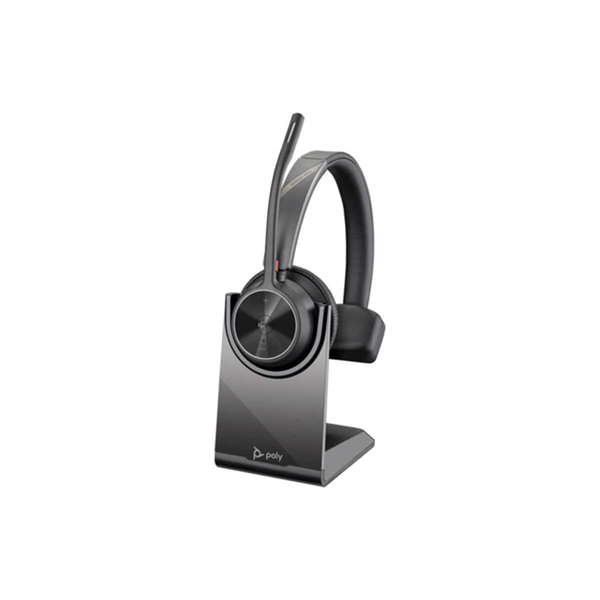 HP - Poly Voyager 4310 UC Wireless Monoaural Headset with Charging Stand and USB-A Adapter, Microsoft Teams Certified - Black