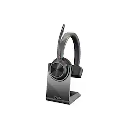 HP - Poly Voyager 4310 UC Wireless Monoaural Headset with Charging Stand and USB-A Adapter, Microsoft Teams Certified - Black