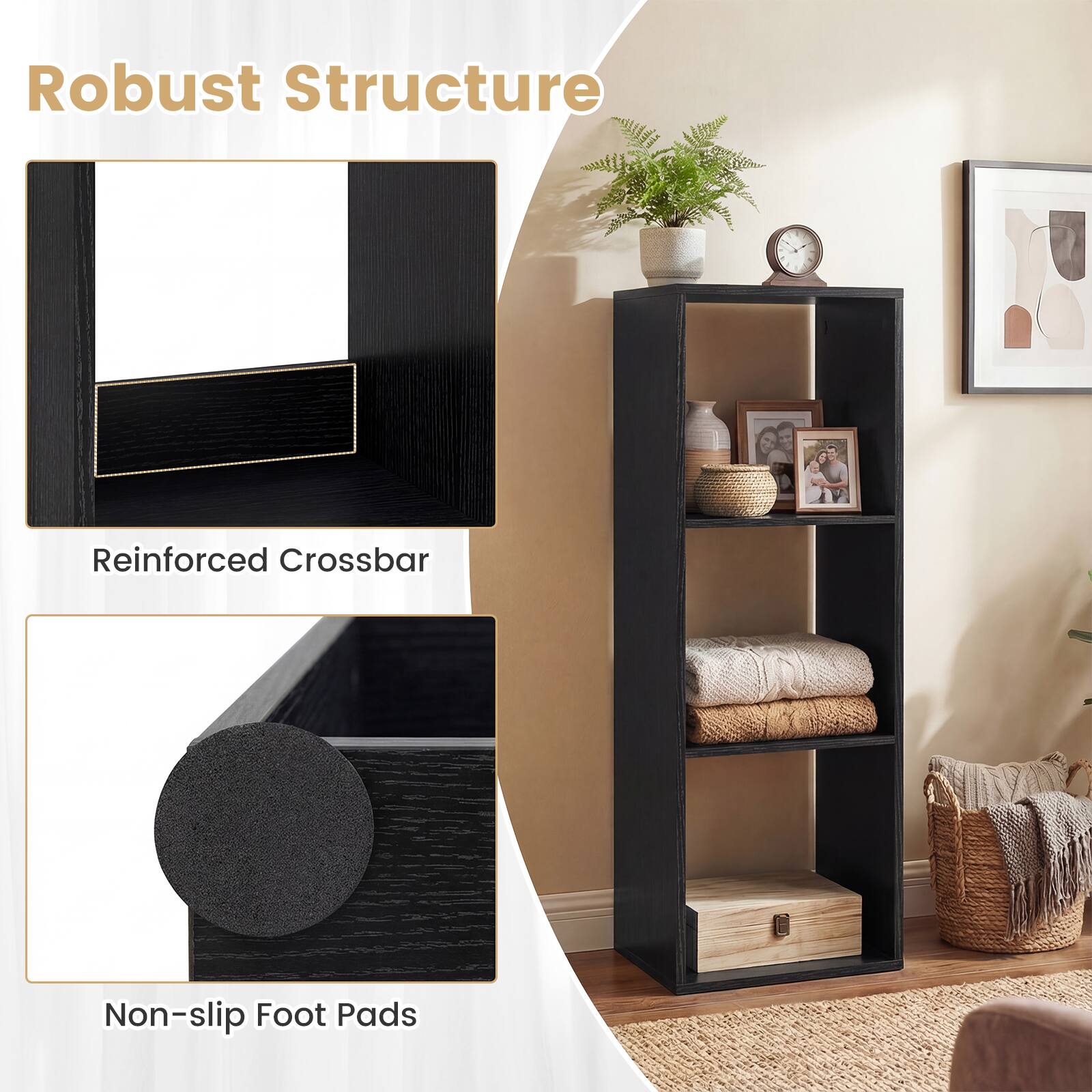 Robust Structure  
Reinforced Crossbar  
Non-slip Foot Pads