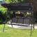 Alt View 4. Costway - Costway Outdoor Patio Swing Canopy 3 Person Canopy Swing Chair Patio Hammock - Black.
