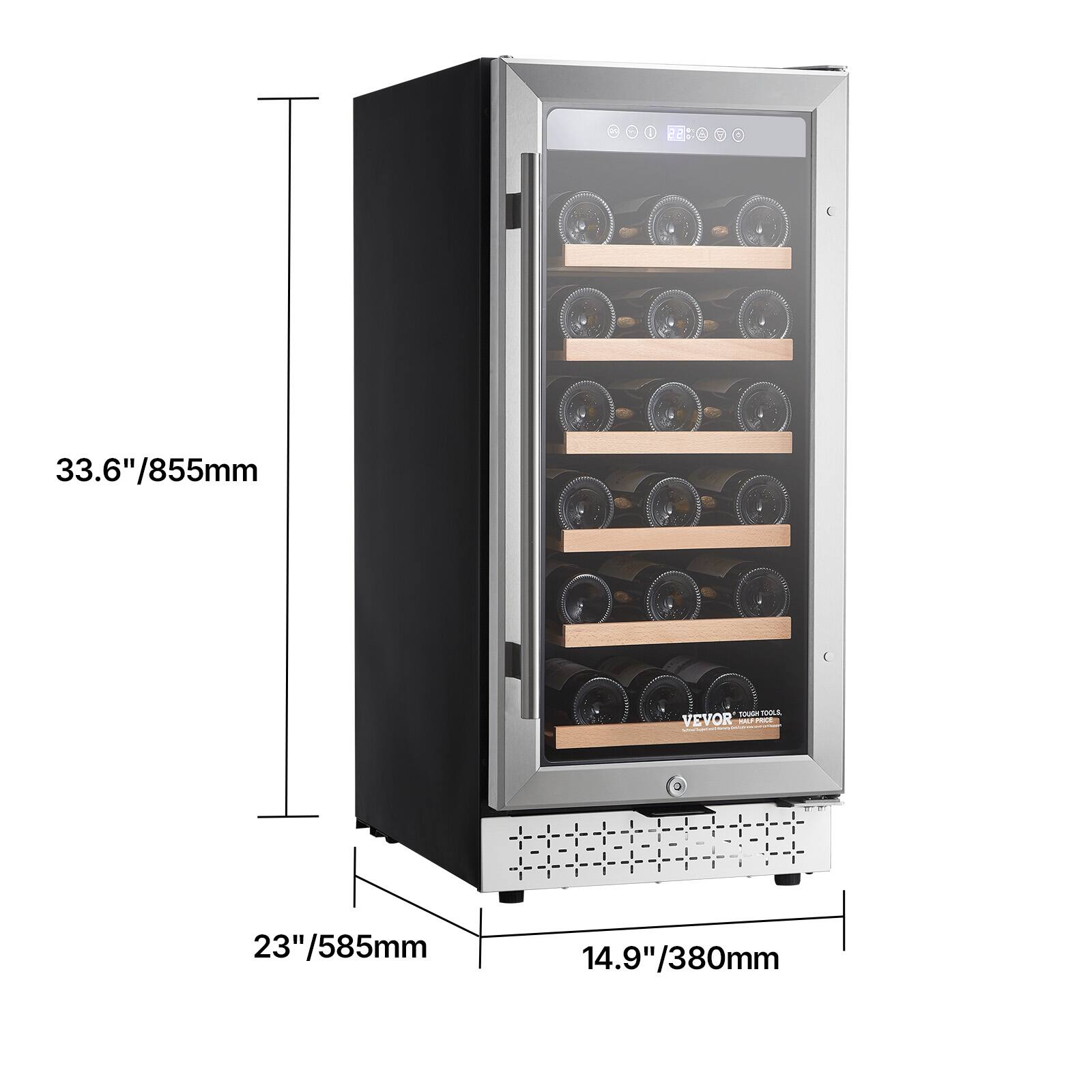 - 22: 2
- 33.6"/855mm
- TO VEVOR
- P 23"/585mm
- 14.9"/380mm
- 14.9"