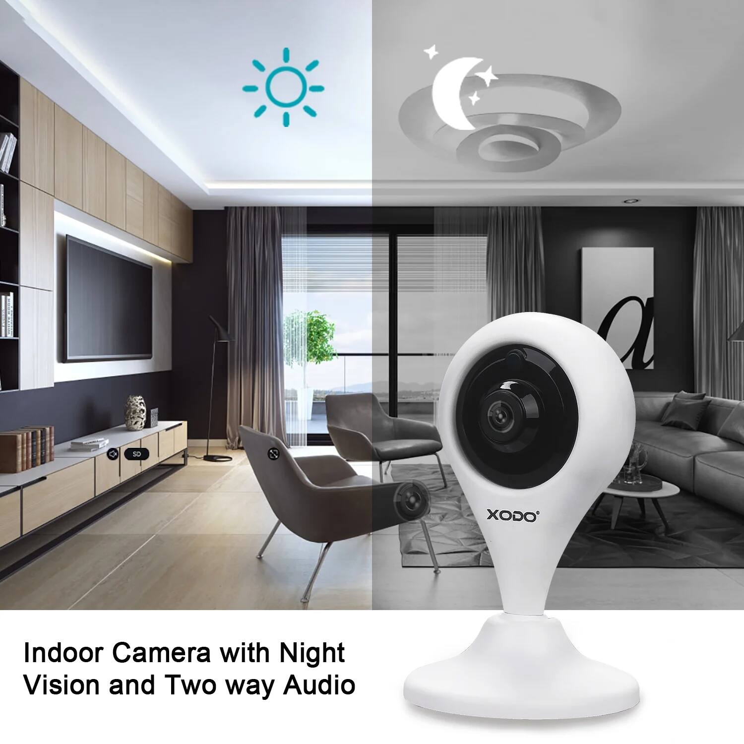 Indoor Camera with Night Vision and Two-way Audio