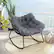 Alt View 1. Costway - 1 PCS Outdoor Rocking Chair Oversized Patio PE Wicker Egg Chair Rattan Lounge Chair - Gray + Mix Gray.