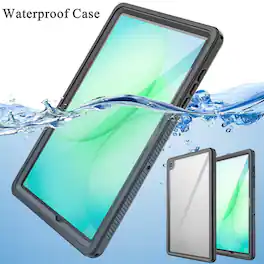 Dteck - Waterproof Case for Samsung Galaxy Tab A11+ 2025,11-inch,Rugged Heavy Duty Clear Shockproof Case With Screen Protector - Black