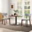 Angle. Costway - Upholstered Dining Chairs Set of 4 with Solid Rubber Wood Frame, Curved Backrest - Grey.