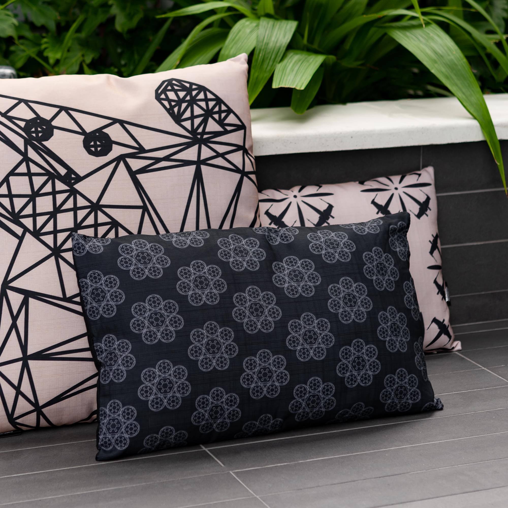 Alt View 4. Star Wars - Star Wars Lumbar Throw Pillow | White Imperial Symbol Pattern | 15 x 24 Inches - White/Black.