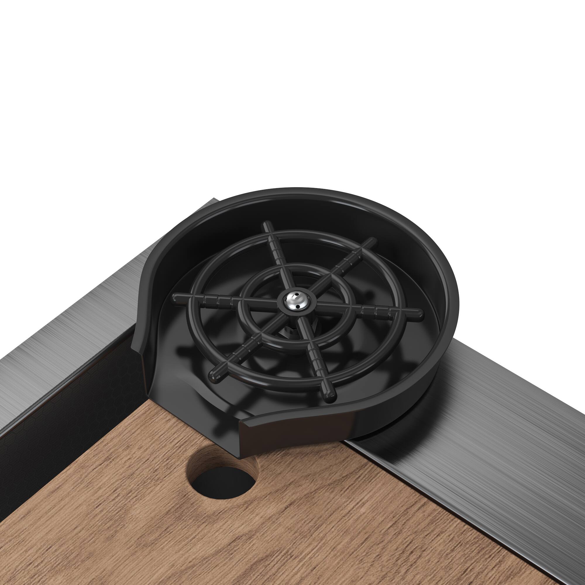 Alt View 4. Famapy - Workstation Kitchen Sink with Faucet, Drop-in Single Bowl Sink with Cup Washer & Control Knob - Black.