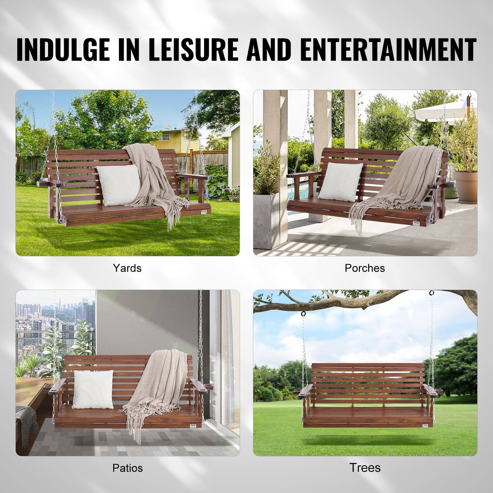 INDULGE IN LEISURE AND ENTERTAINMENT

Yards  
Porches  
Pavios  
Trees