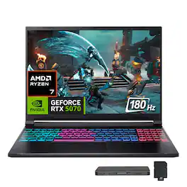 Acer - Nitro V 16S 16" Gaming Laptop,AMD Ryzen 7 260,RTX 5070,16GB DDR5,1TB SSD+1TB Dock Set,Backlit Keyboard,Win 11 - Black