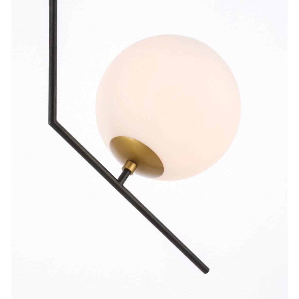 Alt View 1. Living District - Ryland 1 Light Black And Brass And Frosted White Glass Pendant - Black And Brass And Frosted White Glass.