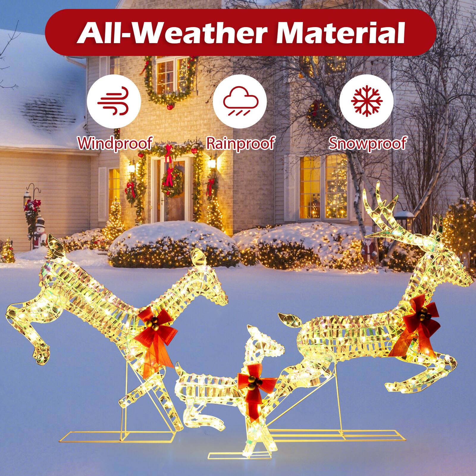 All-Weather Material  
Windproof  
Rainproof  
Snowproof
