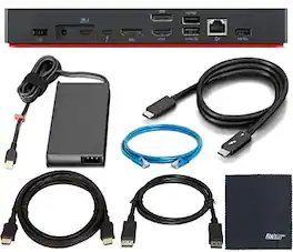 Lenovo - ZoomSpeed Cable Bundle for Thunderbolt 4 Dock (40B00135US) - Black (Black)